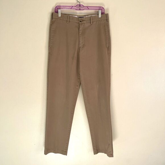 Lands End Men's No Iron Comfort Waist Traditional Fit Plain Front Chino Pant- 32 - Picture 1 of 11